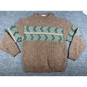 Vintage Ted Lapidus 100% Wool Pullover Sweater Padded Shoulders Size 50 - Italy